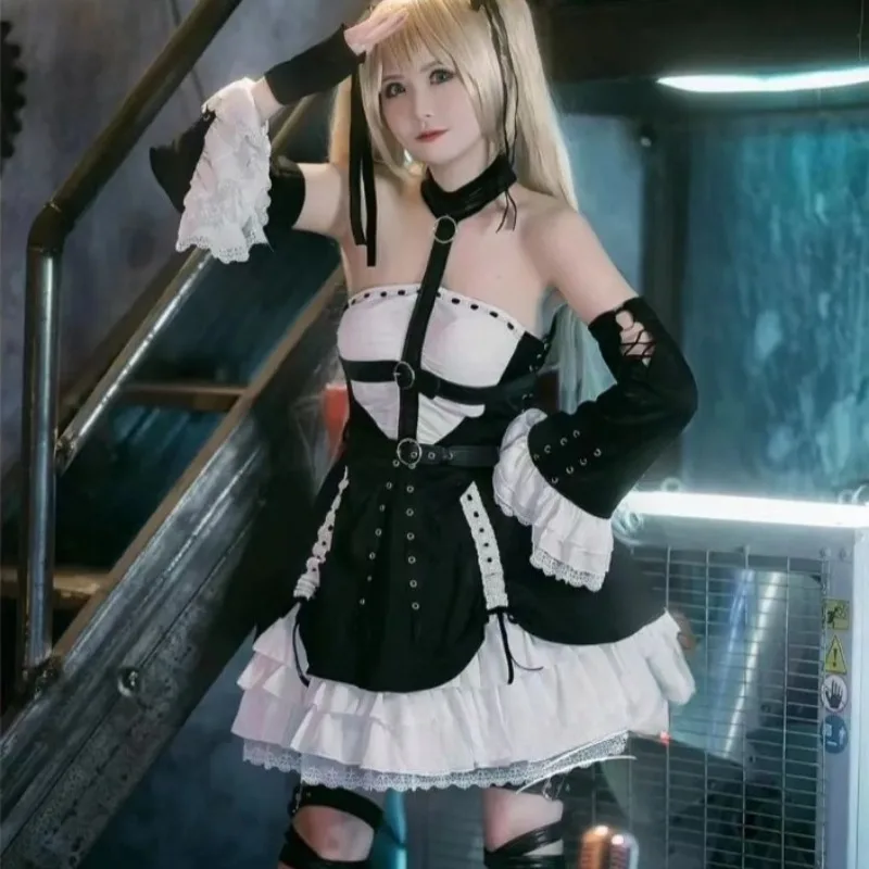 

Game Azur Lane Cosplay Marie Rose Costume Sweet Lolita Dress with Accessories Wig Set Role Play Outfit for Women Halloween Party