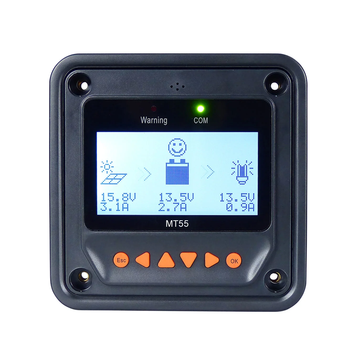 MT55 Remote Meter for EPEVER MPPT Solar Charge Controllers Inverters RS485 Large Screen Informative Lcd Displays