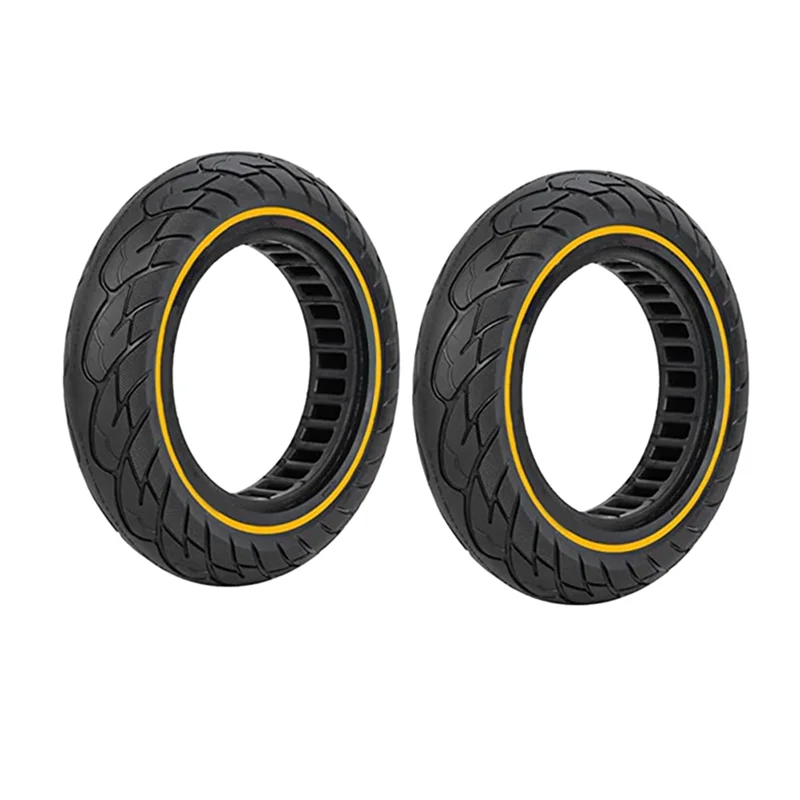 

【A44M】Solid Rubber Wheels 10 Inch Electric Scooter, Non-Slip, Solid Rubber, No More Perforated Wheels (Yellow 2 Pieces)