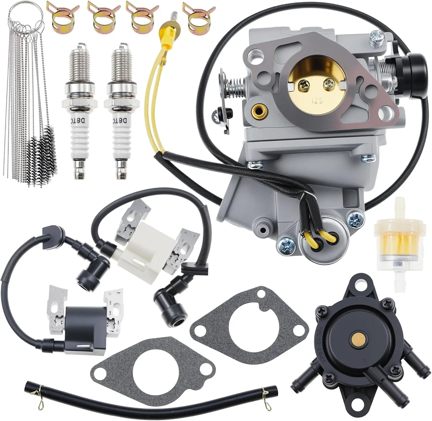 Carburetor Fit for Honda GX620 18Hp V-Twin Horizontal Engine,with Fuel Pump & Left Right Ignition Coil Replace #16100-zj1-872
