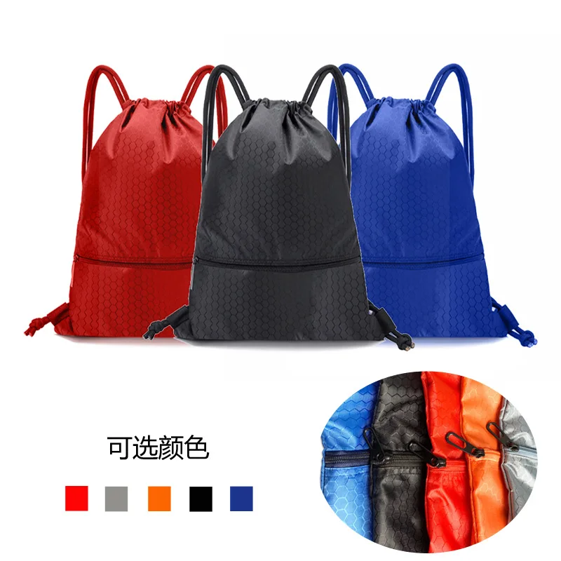 Saco de basquete esportes à prova dwaterproof água oxford pano saco de futebol cordão bolso mochila bolsa de ombro saco de sapato cordão