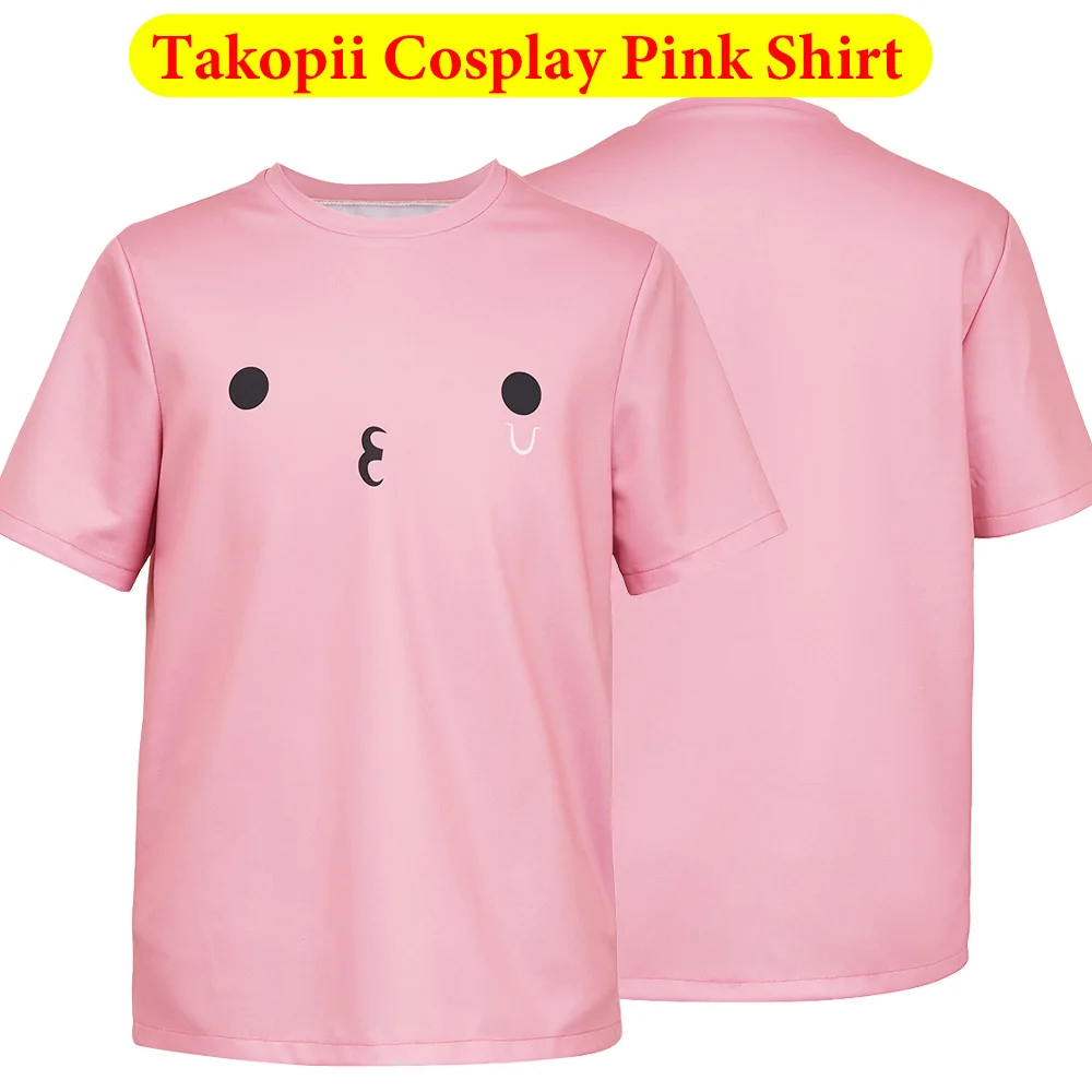 

Adult Takopii Cosplay Pink Shirt 2025 Anime Roleplay Summer T-Shirt Clothing Disguise Suit Clothing Halloween Party Costumes