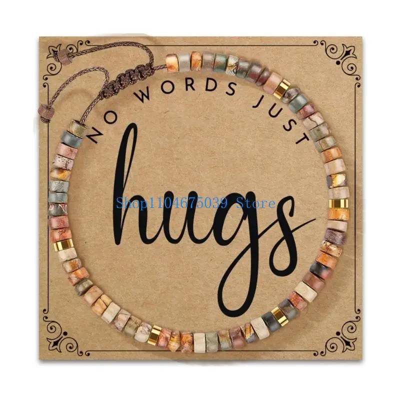 سوار حجري قابل للتعديل 5ASD بتصميمات يدوية فريدة وبطاقة مباركة مناسبة للهدايا في أعياد الميلاد للاستخدام اليومي #4