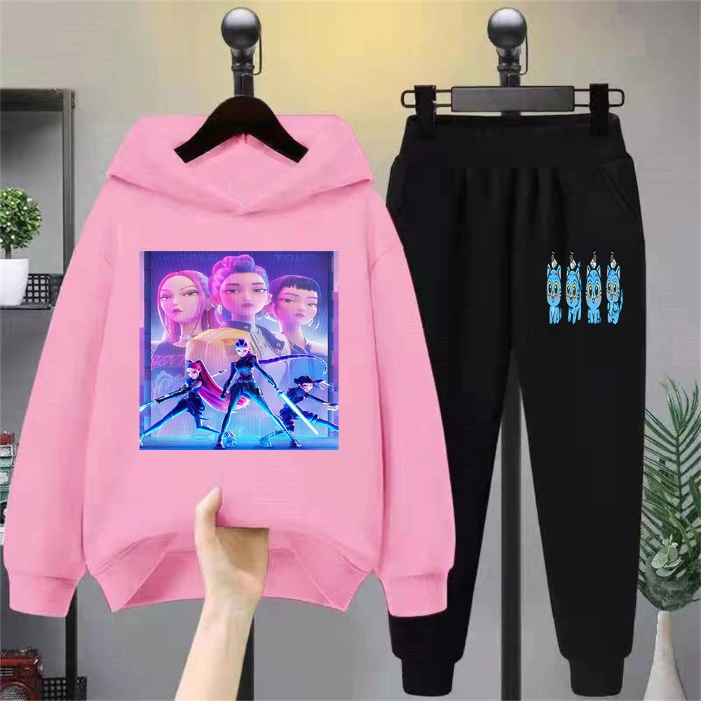 

Kids' Fashion Sweatshirt Set - Cool Animated Warrior Character Print, Comfortable Casual Outfit for Boys & Girls, Trendy