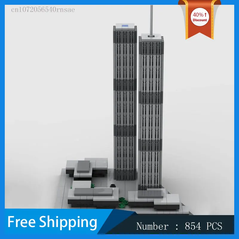 World Trade Center MOC Building Blocks DIY Bricks City Architecture Model Urban Landscape Birthday Present Toy Christmas Gift