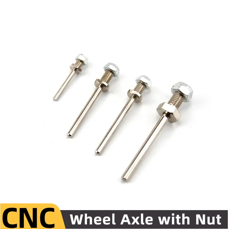 1Pair  of Airplane Wheel Accessories Axles Steel Shaft with Stop Nuts Dia 3/4/5/MM Landing Gear Assembly M5/M6/M8 Thread Spares