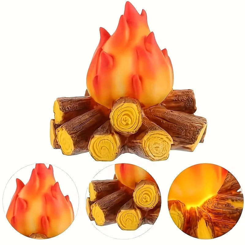 LED الراتنج الفحم جو النار الجدول مصباح ديكور داخلي عطلة هدية المشهد الديكور إضاءة عيد الميلاد #4