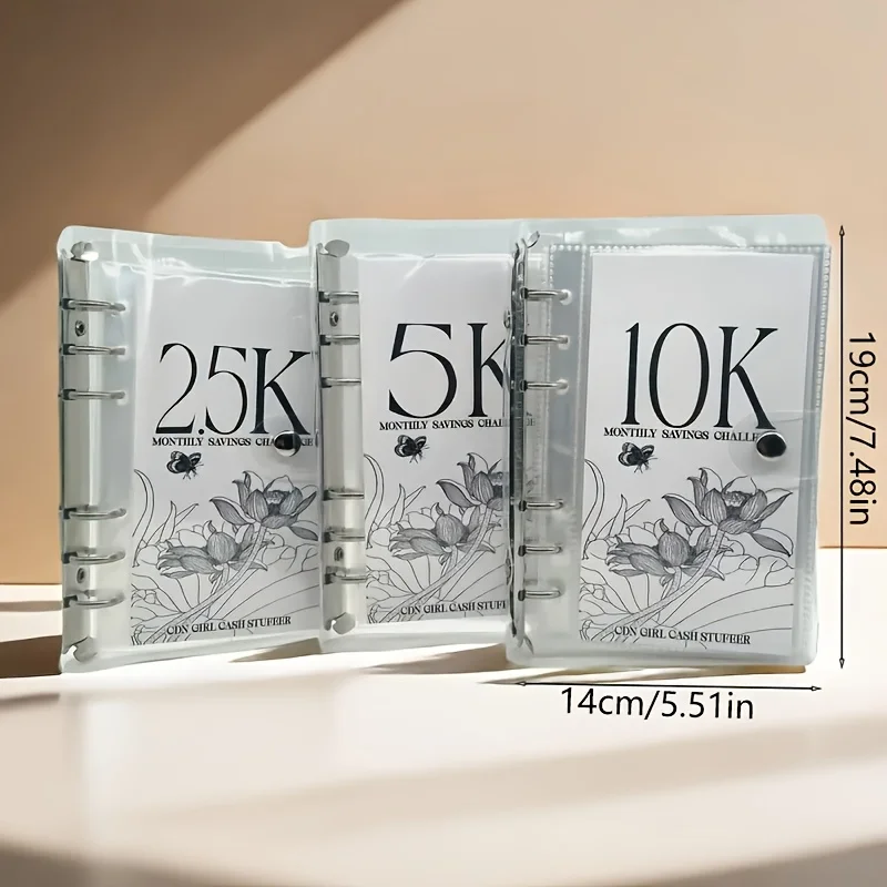 12-Monats-Geldspar-Challenge-Ordner-Set mit Geldumschlägen, einfache und lustige Möglichkeit, 2,5K/5K/10K-Sparziele zu sparen – tolles Geschenk – Detail 6