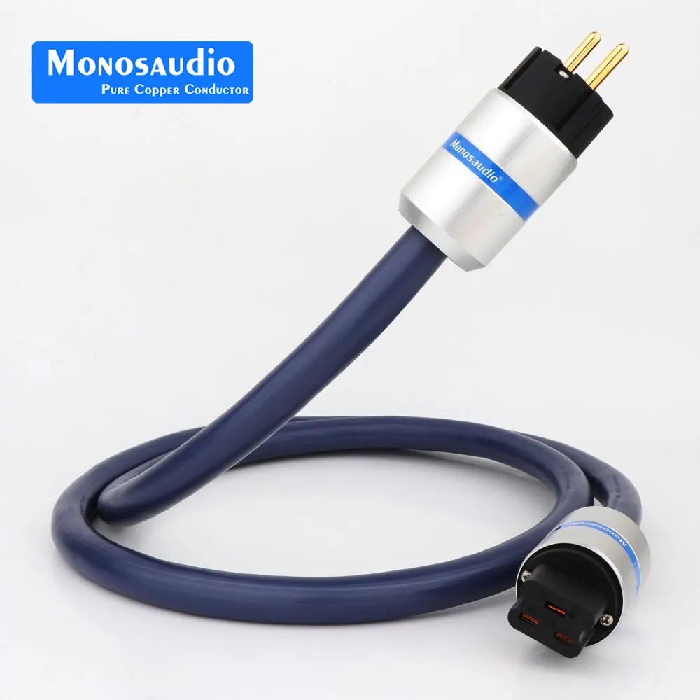 Monosaudio P902 5.5Square US/EU Version Audiophile Power Cord Cable C19 Power Cable Pure copper 20A Amp IEC 100% Pure Copper