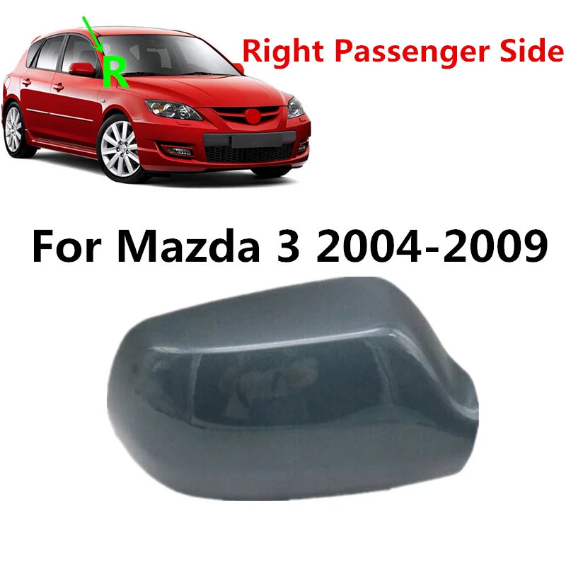 

Gray Right Passenger Side Rearview Mirror Cover Cap For Mazda 3 2004-2009