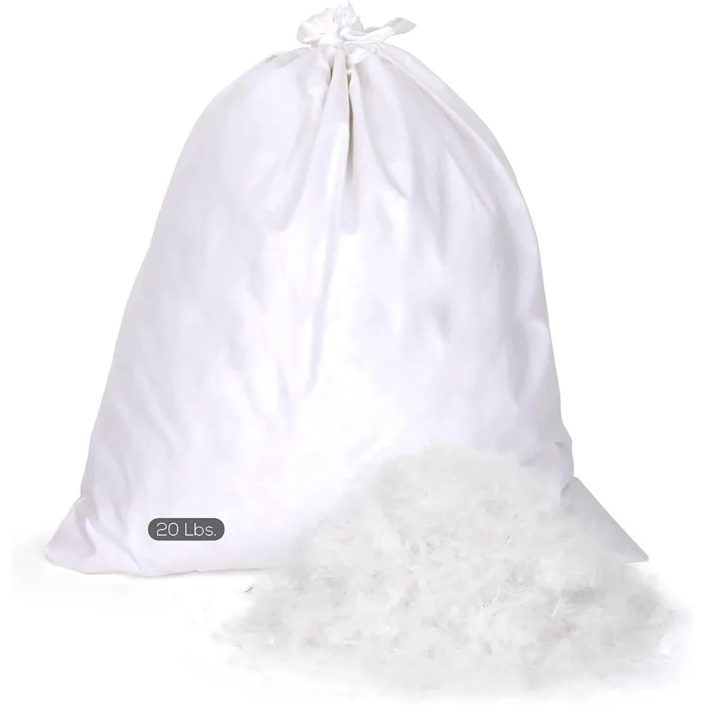 Bulk 15/85 Goose Down Feather Blend - White & Gray - Premium -Quality Fill for Pillows, Comforters, Sofa Cushions, Upholstery