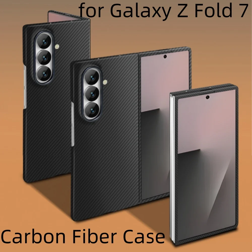

Для Samsung Galaxy Z Fold 7, чехол из углеродного волокна 600D с прецизионной полной защитой камеры, ультратонкий арамидный чехол для телефона