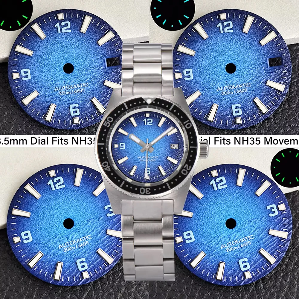 Single Calendar Watch C3 BW9 Luminous Dial 28.5mm Diameter Modified for NH35 NH36 Movement Watch Parts Accessory