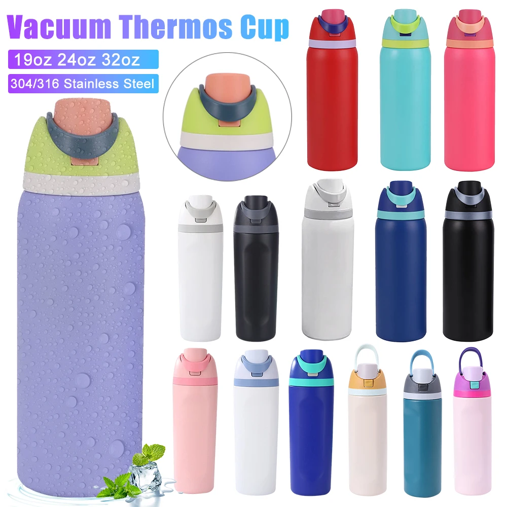 32oz Stainless Steel Thermos Cup Portable Sports Water Bottle Car Insulated Cup Outdoor Drinking Cup Kettle Travel Vacuum Flasks