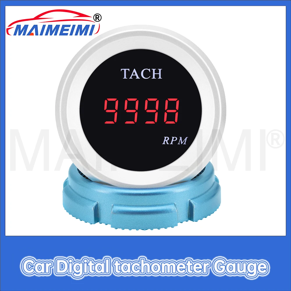 

Электронный универсальный светодиодный цифровой тахометр 12 В с красной подсветкой, автомобильный инструмент для автомобиля, грузовика, яхты, лодки