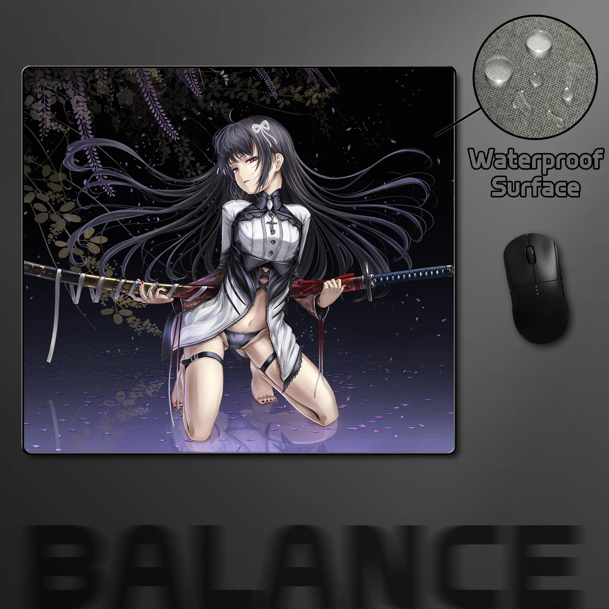 

Japanese Samurai Sword Gaming Mouse Pad XL 45*40cm Balance Computer Mousepad High Elastic Non-slip Bottom Rubber Game Mouse Mat