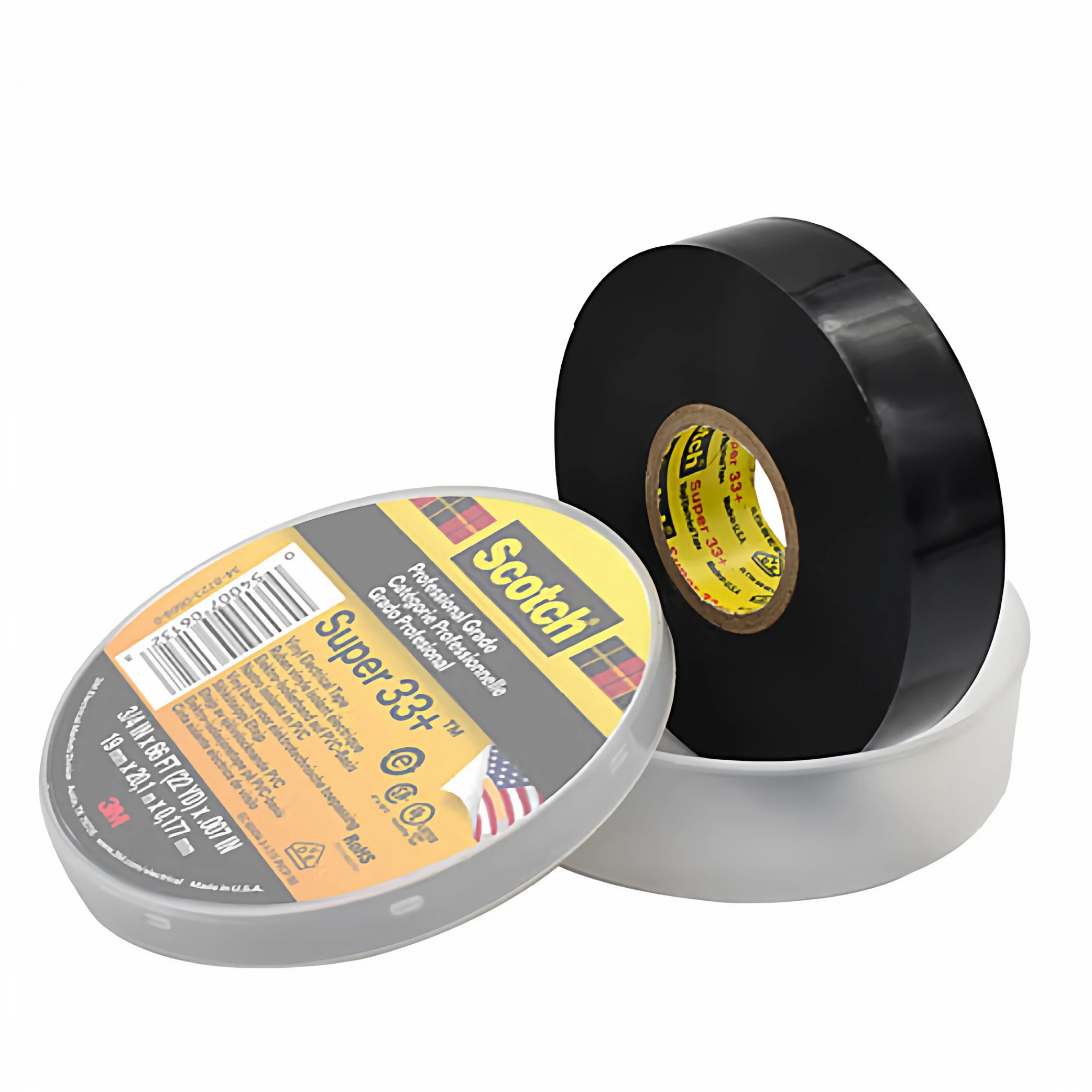 3M Scotch Super 33+ Vinyl Electrical Tape 19mm x 20.1m 7Mil Black PVC Insulation Tape for Wire Cable Splice Original 3