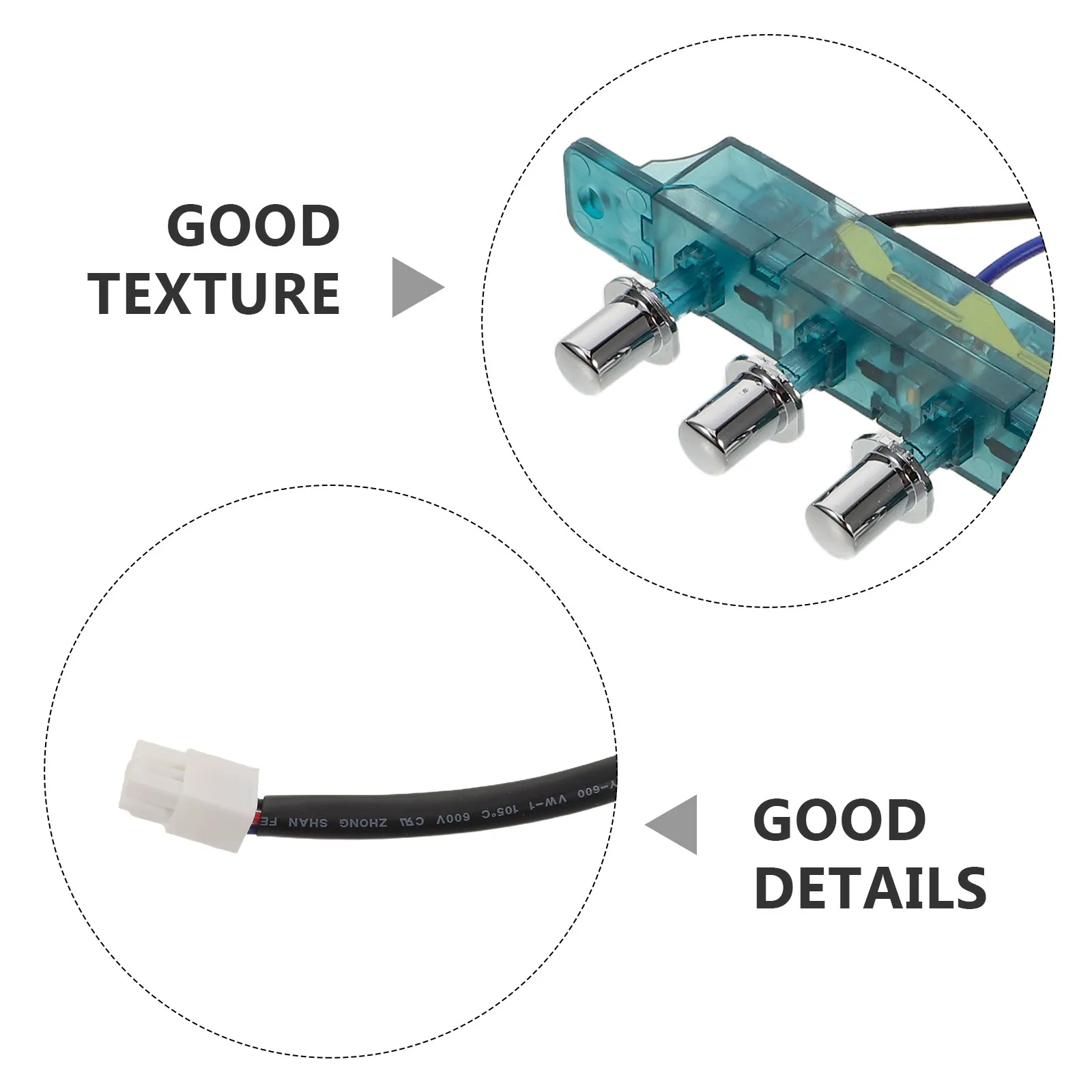 5-Piece Range Hood Pushbutton Switch Set Piano Style Keyboard Panel Controller for Kitchen Appliance Replacement Parts Universal