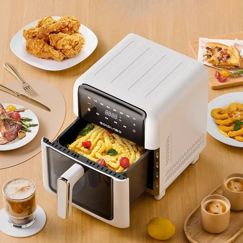 مقلاة هوائية منزلية مع تجويف معدني كامل - سعة 6.5 لتر، أجهزة طهي مرئية خالية من الزيت ومنخفضة الدهون