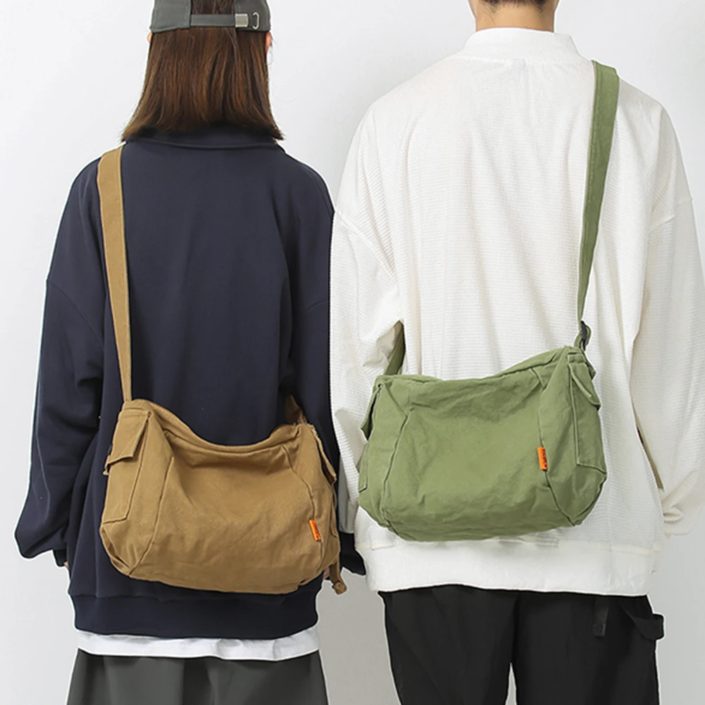 Canvas Women Messenger Bags Fashion Commute Bag Casual Simple Adjustable Strap Soft Portable Large Capacity for Weekend Vacation