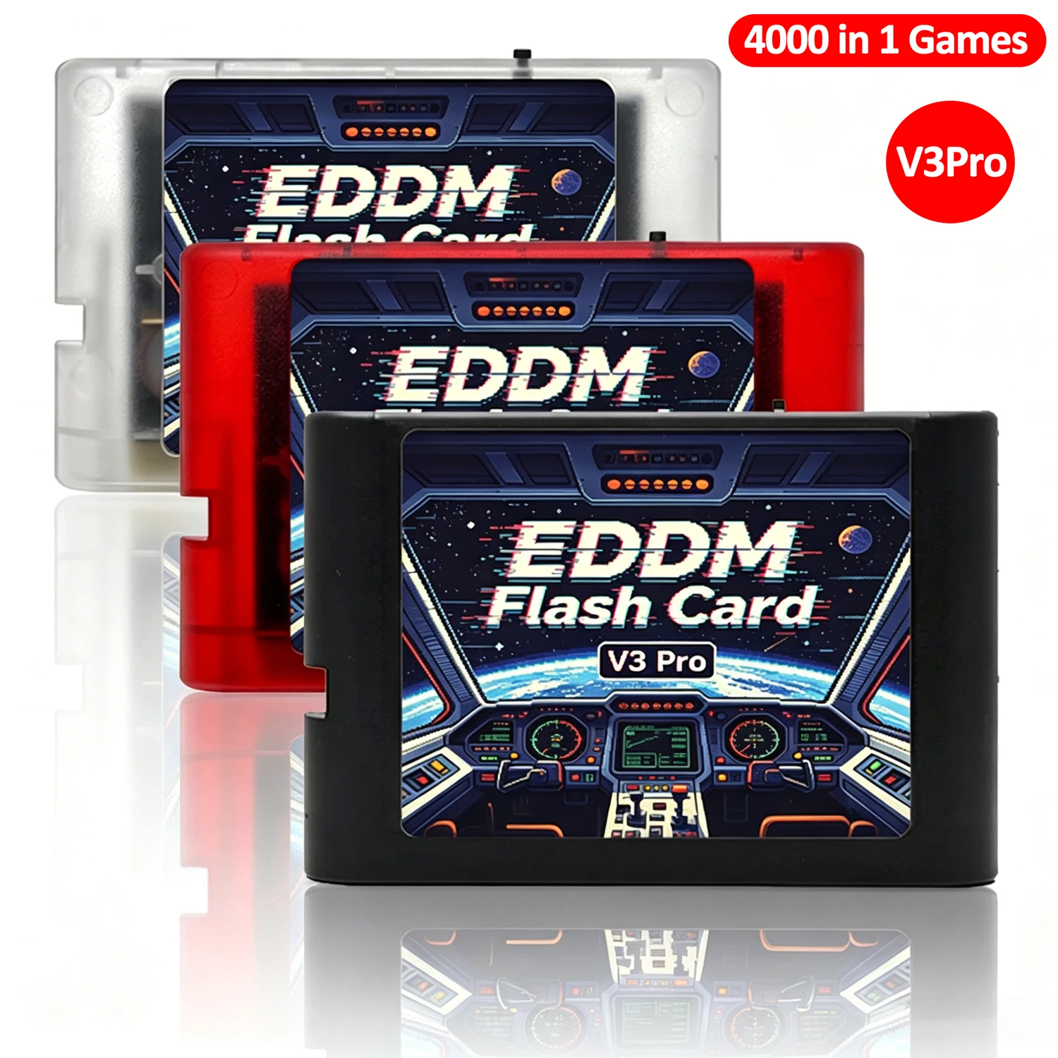 Cartão de Jogo Multicart EDMD 4000 em 1 com Cartão TF de 4GB Plug & Play para Consoles de Jogos SEGA Genesis Mega Drive Master System