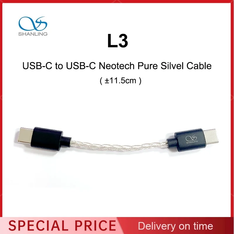 

SHANLING L3 USB-C, неотехнологичный чистый серебристый кабель, звуковые линии для ЦАП UA3/UA5