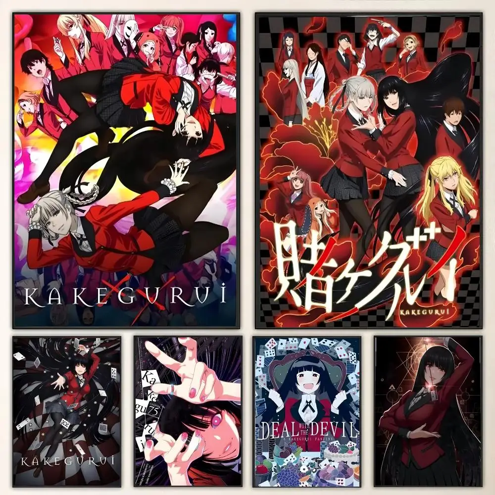 Anime K-Kakegurui Painting Calligraphy Canvas Poster Wall Art for Living Room Bedroom Cafe Decor Gift
