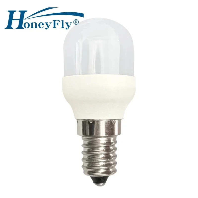 

HoneyFly 2PCS Refrigerator LED Bulb 2W 85-265V E14 E17 T26S Mini Fridge Lamp W11518235 W11160686 SMD 2835 6500k Replace 120V 2W