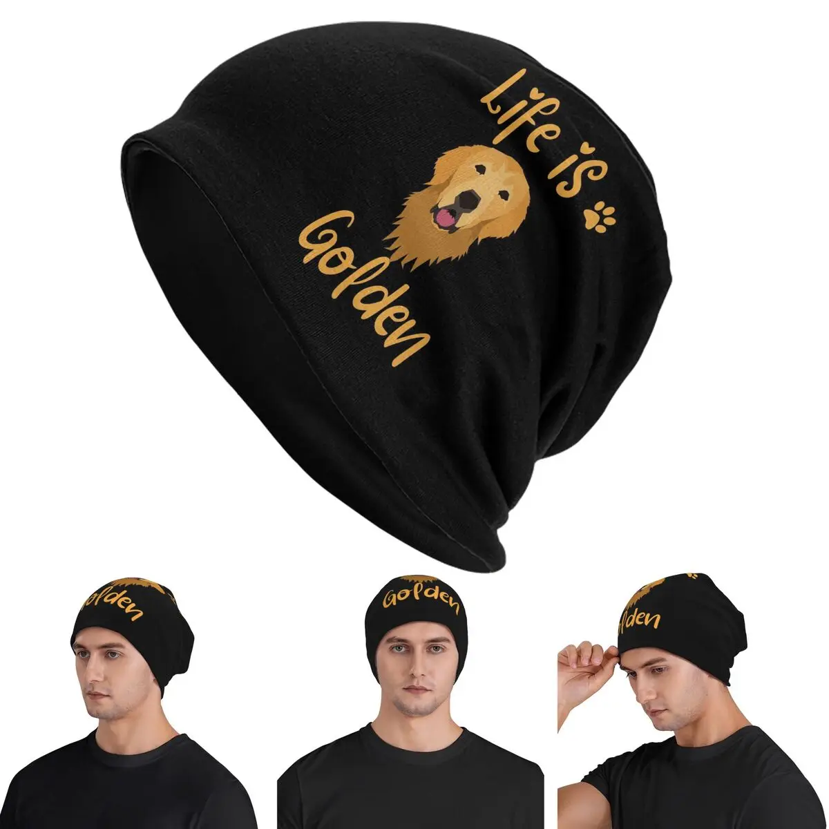 

ЗОЛОТЫЕ РЕТРИВНЫЕ цитаты Skullies, шапки-бини, теплая осенне-зимняя уличная шапка, вязаные шапки для взрослых унисекс