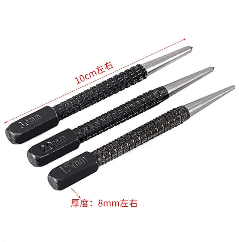 3 قطعة 1.5/2/3 مللي متر عالية الكربون الصلب مركز لكمة مجموعة 3.98 بوصة عدم الانزلاق مركز لكمة ل سبائك الصلب المعادن الخشب بمناسبة الحفر أيضا #5