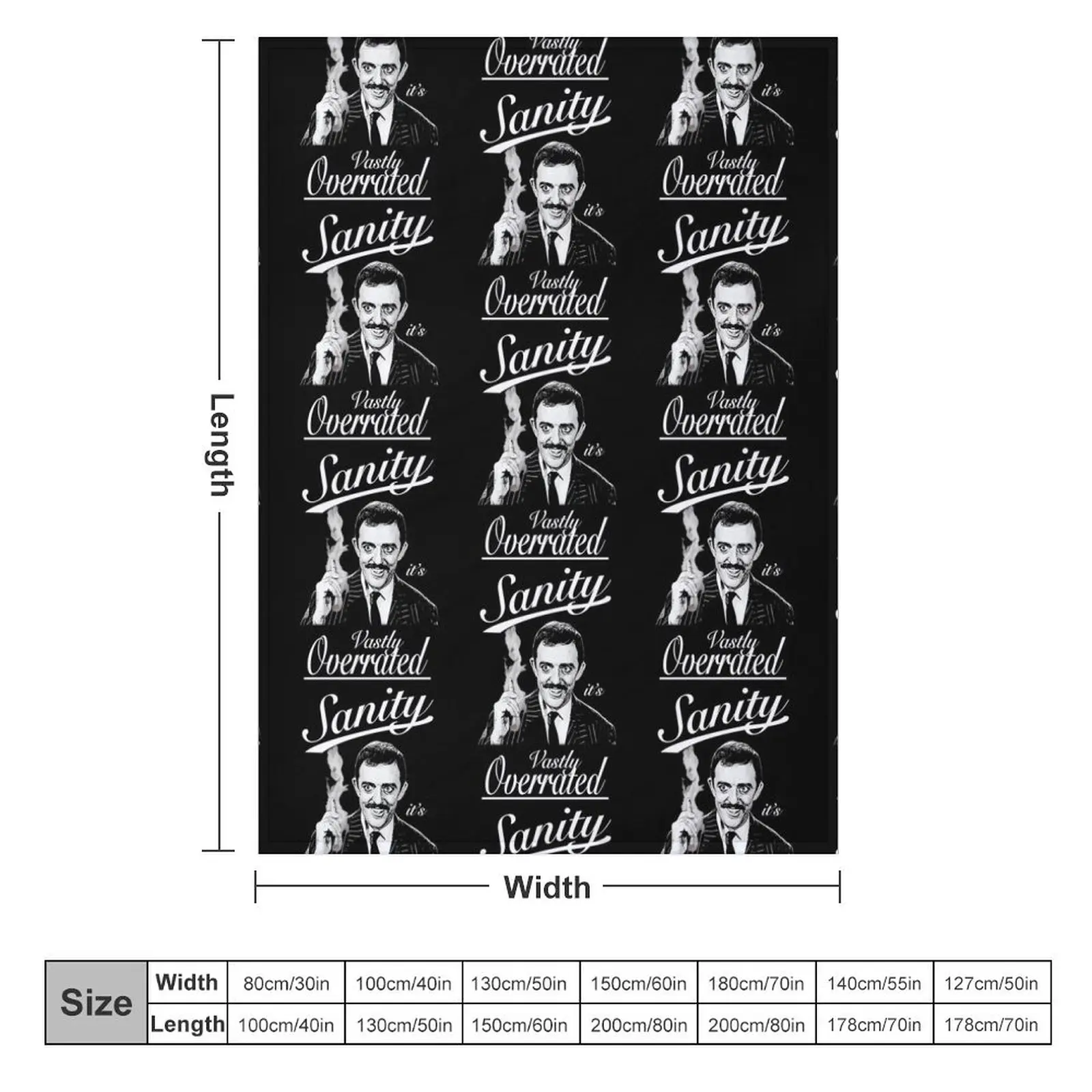 Gomez Addams- Sanity, It's Vastly Overrated Throw Blanket Summer Beddings Soft Plush Plaid Blankets