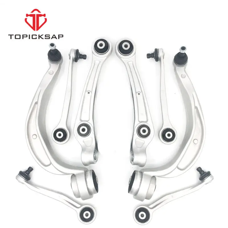 TOPICKSAP Front Upper Lower Forward Rearward Control Arm Ball Joint 8pcs Kits for AUDI A4 A5 Q5 2008 2009 2010 8K0407693F