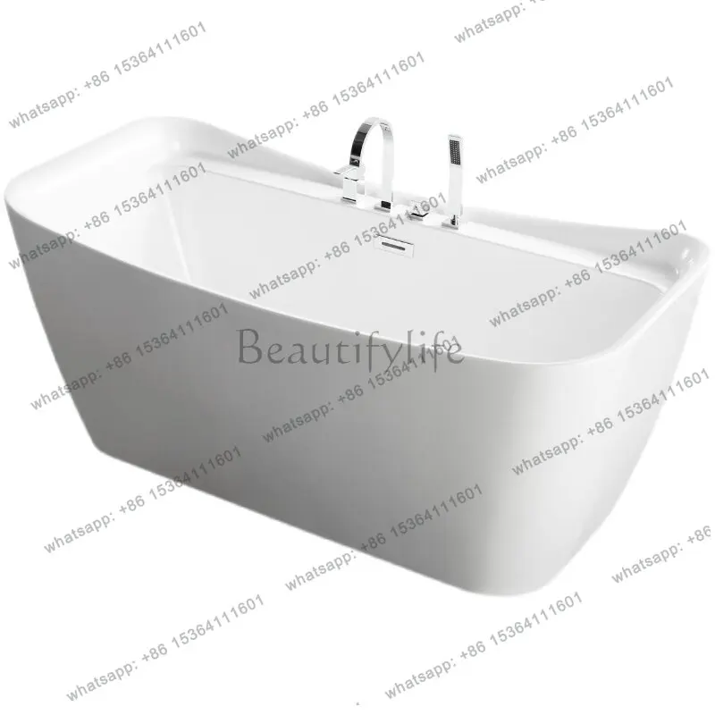 Double concubine European seamless integrated independent acrylic simple with hardware faucet bathtub