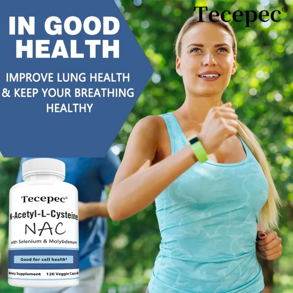NAC (N-Acetyl L-Cysteine) Capsules, 600mg NAC + Selenium Supplement Support Skin Health Antioxidant