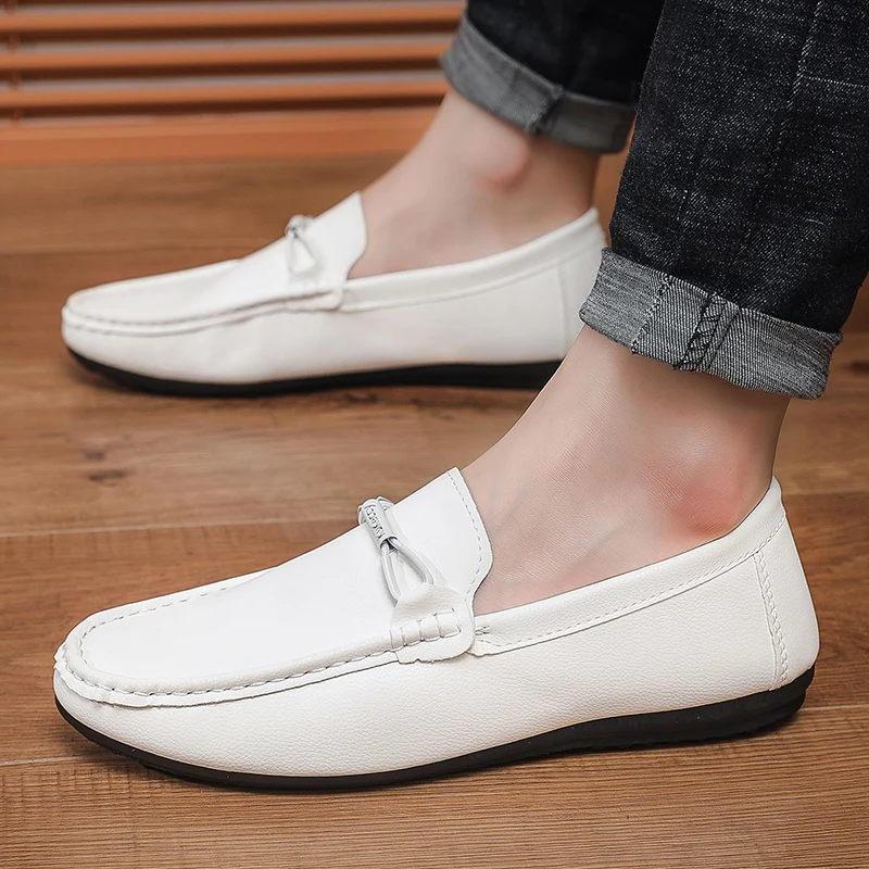 Leather Mens Loafers Fashion Walking Shoes Comfy Man Drive Flats Classic Original Style Men Casual Shoes Moccasins Male Footwear