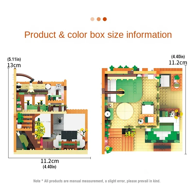 الإبداعية DIY دوبلكس المقصورة المزدوجة بنة كيت لعبة ثلاثية الأبعاد غرفة المنزل الطوب مجموعة اللعب ديكور المنزل لعبة هدايا للأطفال عيد ميلاد #6