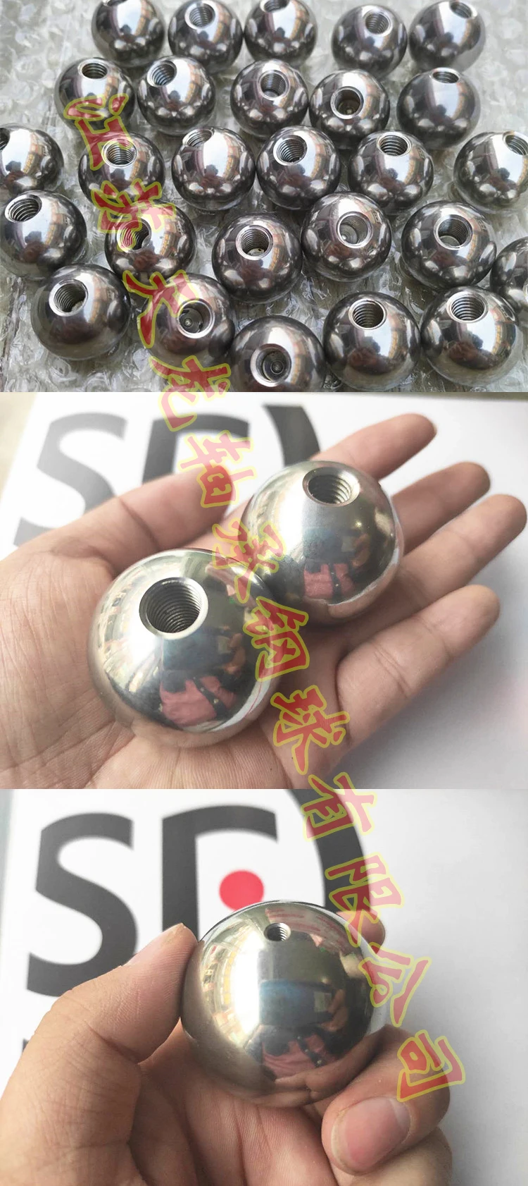 1-50pcs 304 Stainless Steel Balls M8 Thread OD 15/16/17/18/19/20/25~200mm Solid Half-Hole Balls Drilling Blind Hole Thread Ball
