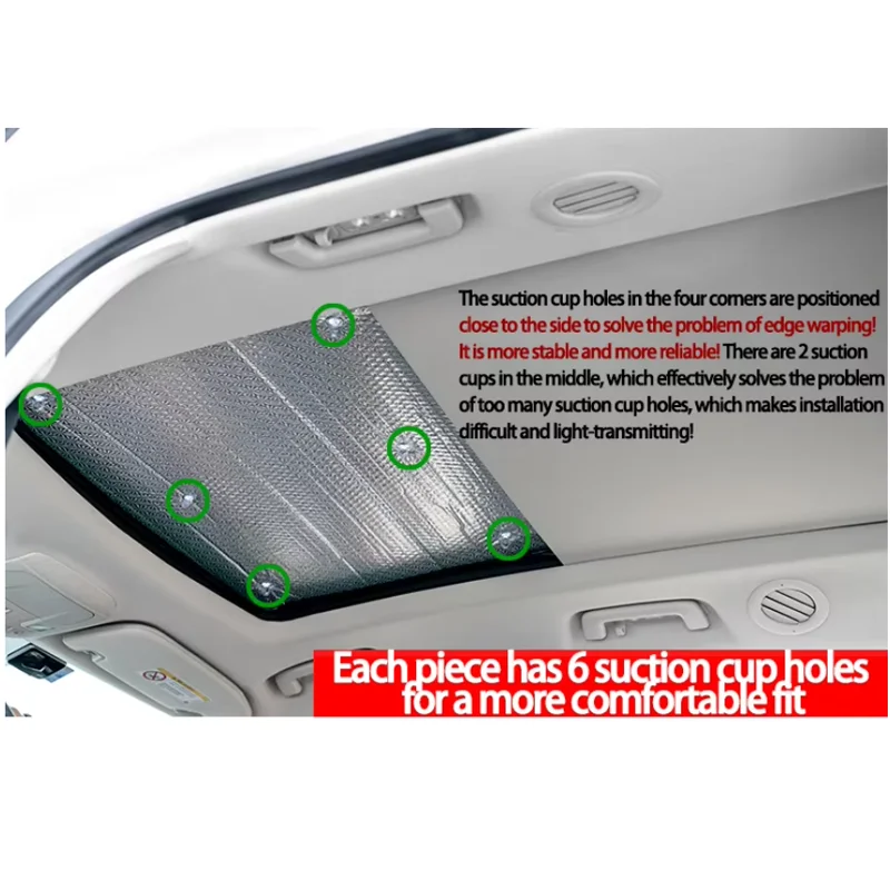 For Skoda Kodiaq NS7/NS6/NV7 2017-2023, 2X Panoramic Roof Sunshade Anti-UV Heat Shield, Keeps Cabin Cool, Direct Fit.