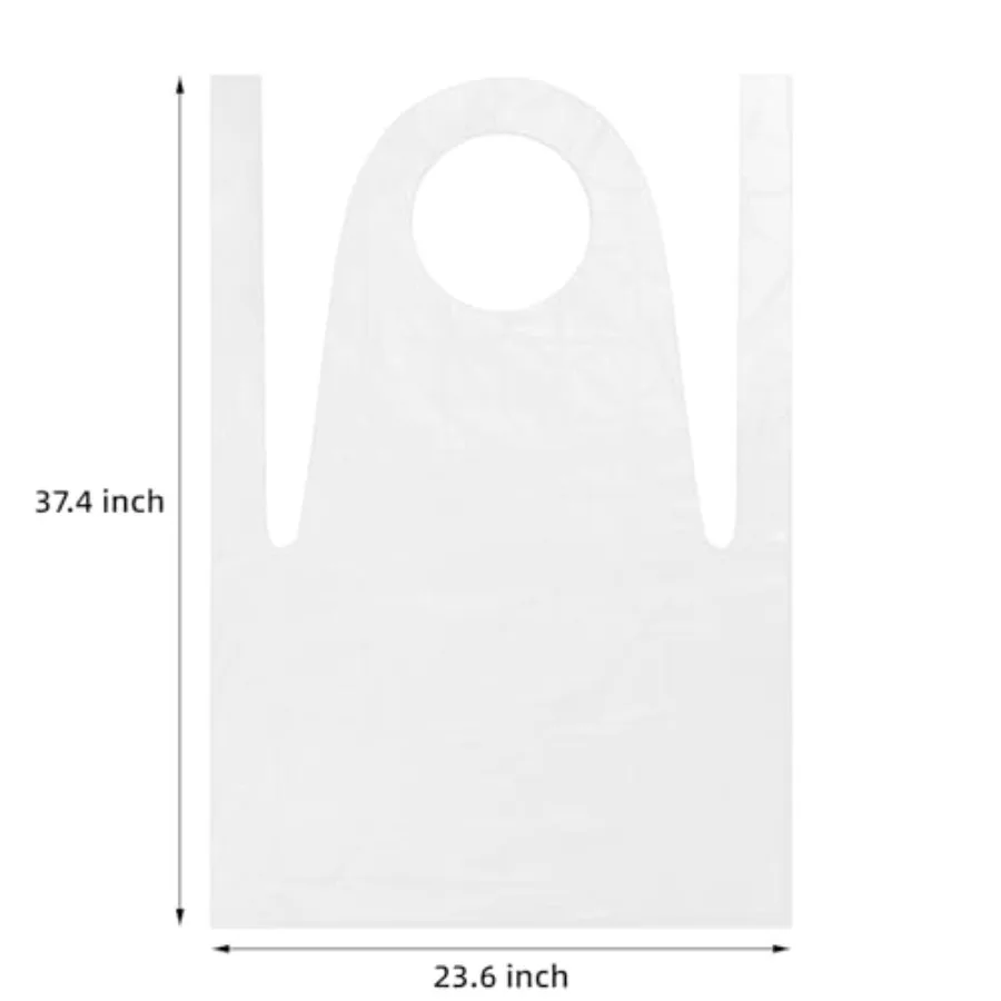 250팩 일회용 앞치마 성인용 방수 투명 플라스틱 앞치마 페인팅 파티 요리 집안일 피크닉 등에 적합