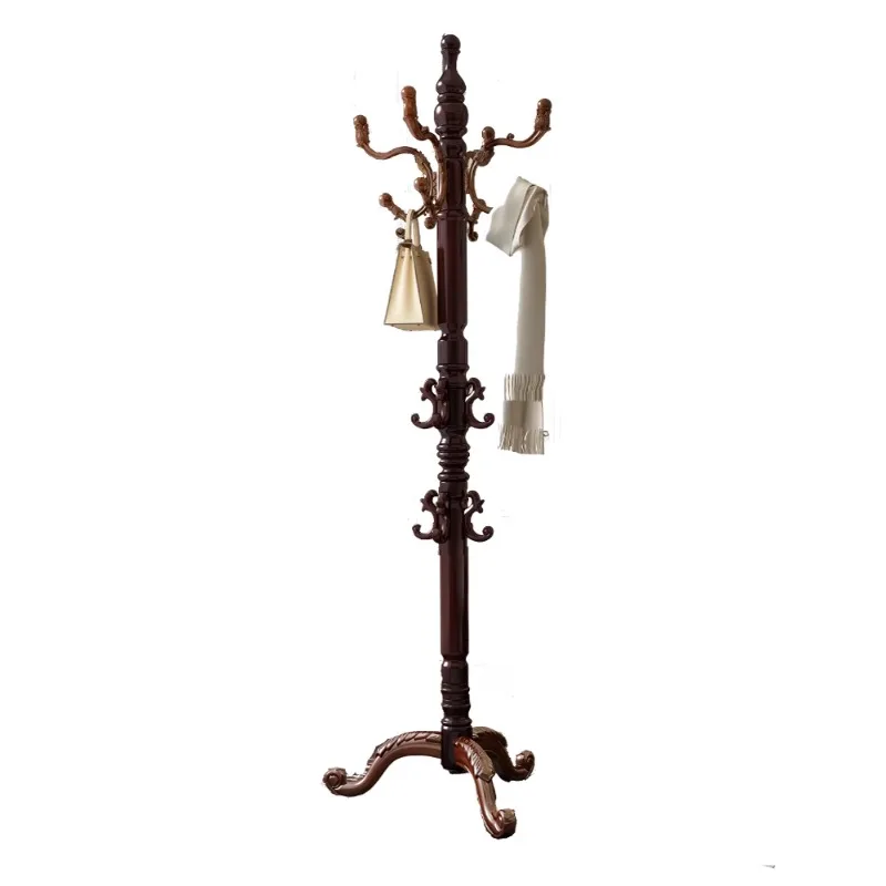 Solid wood coat and hat rack, floor to ceiling bedroom, European style minimalist modern home storage rack