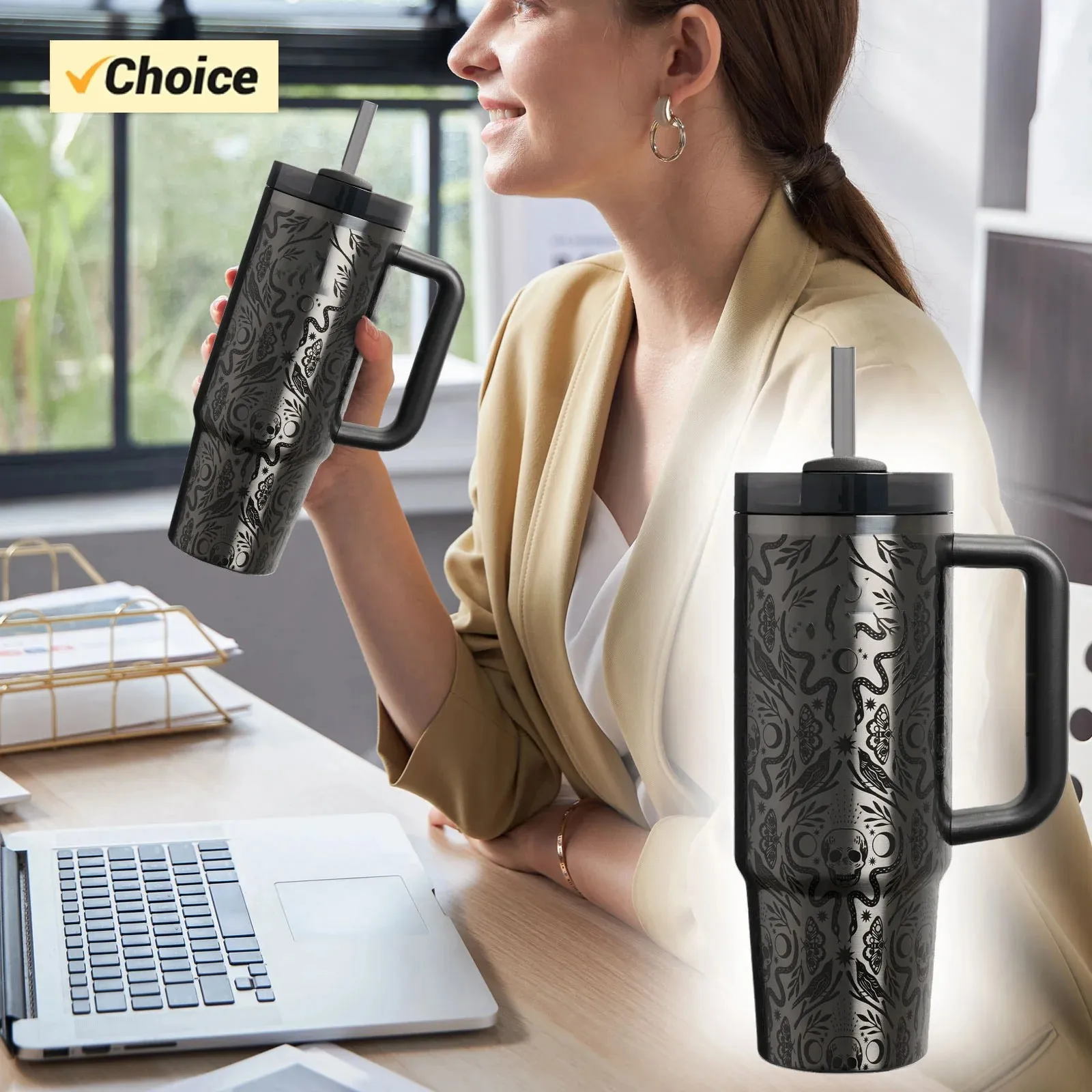 

Высокое качество! Портативная кружка на Хэллоуин в стандартной упаковке 40 унций, кружка большой емкости из нержавеющей стали 304, ценная автомобильная кружка