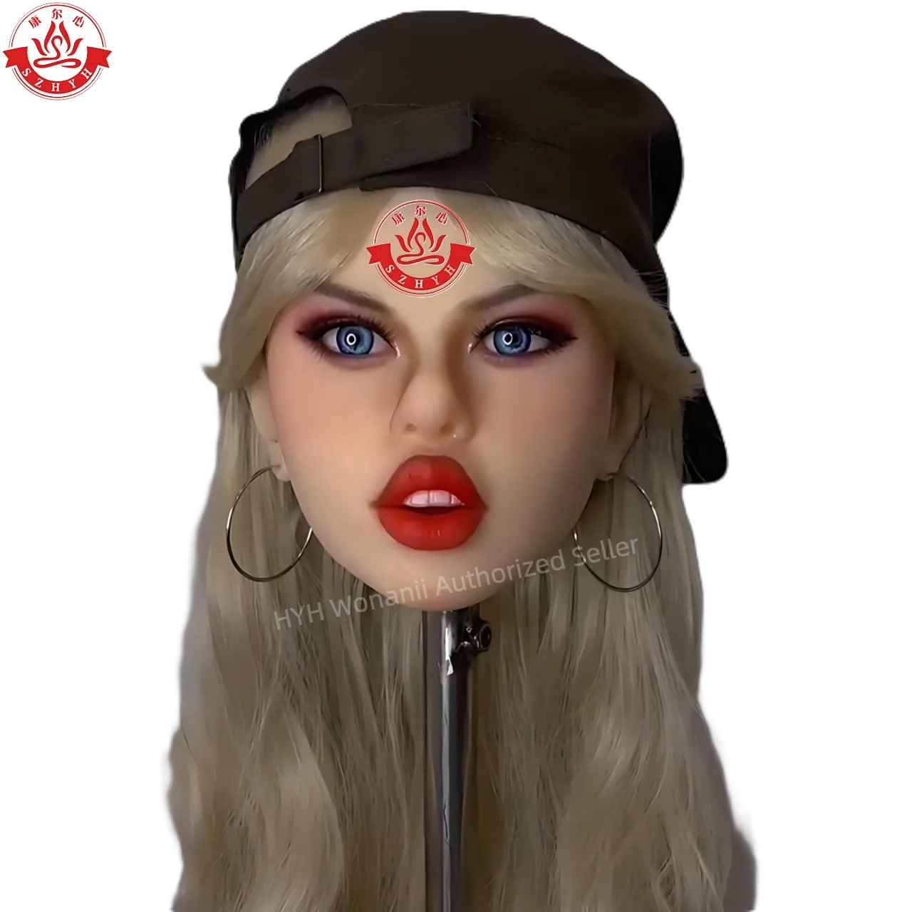 

Wonanii Food Grade TPE Big Head HYH-THB-KX-0043, интерфейс M16, практика макияжа с открытым ртом, дизайн прически, дисплей для ювелирных изделий