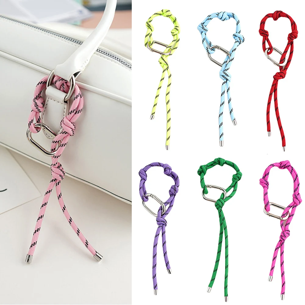 

Korean Ins Fashion Nylon Handmade Rope Couple Style Hand Feet Chian Vintage Keychain Bag Pendant Decoration With Free Key Buckle