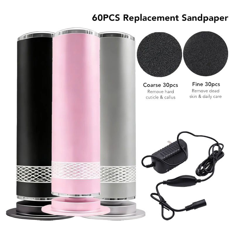 

Электрическое средство для удаления мозолей на ногах, модернизированное электрическое средство для удаления мозолей на ногах, регулируемая скорость пилки для ног с 60-компонентным диском наждачной бумаги