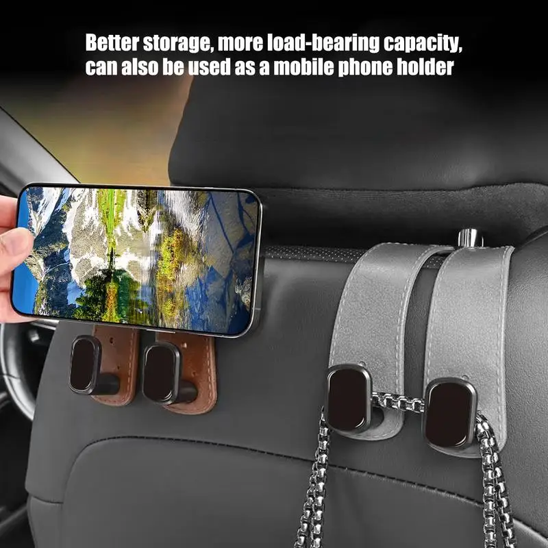 Headrest Hooks For Car Vehicle Seat Back Organizer Phone Holder Multifunctional Vehicle Hanger For Truck Umbrella Road Trips view 3