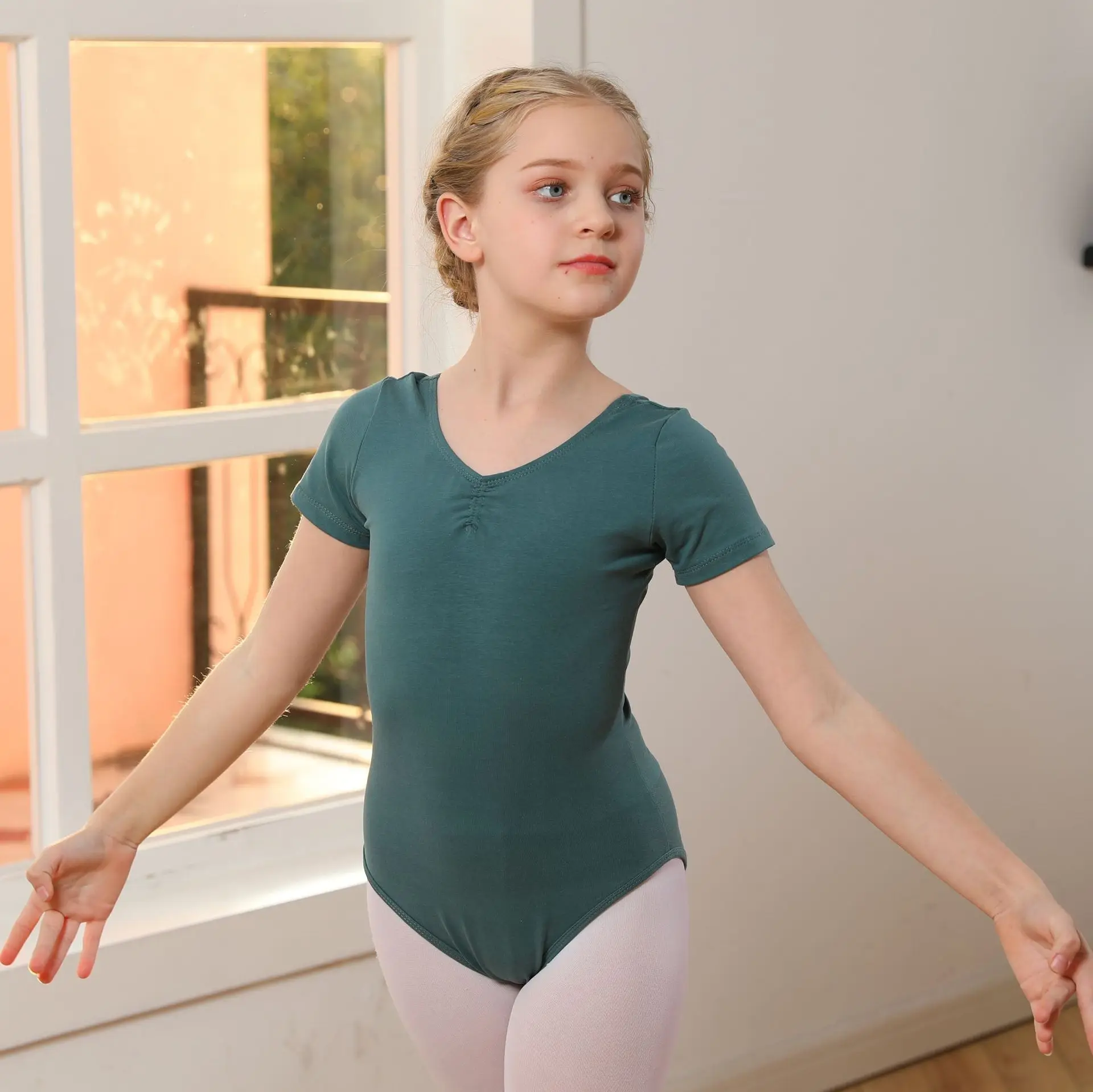 

Kids Ballet Leotard Cotton Short Sleeve Long Sleeve Toddlers Girl Dance Clothing Gymnastics Suit Rhythmic Training Bodysuit Slim