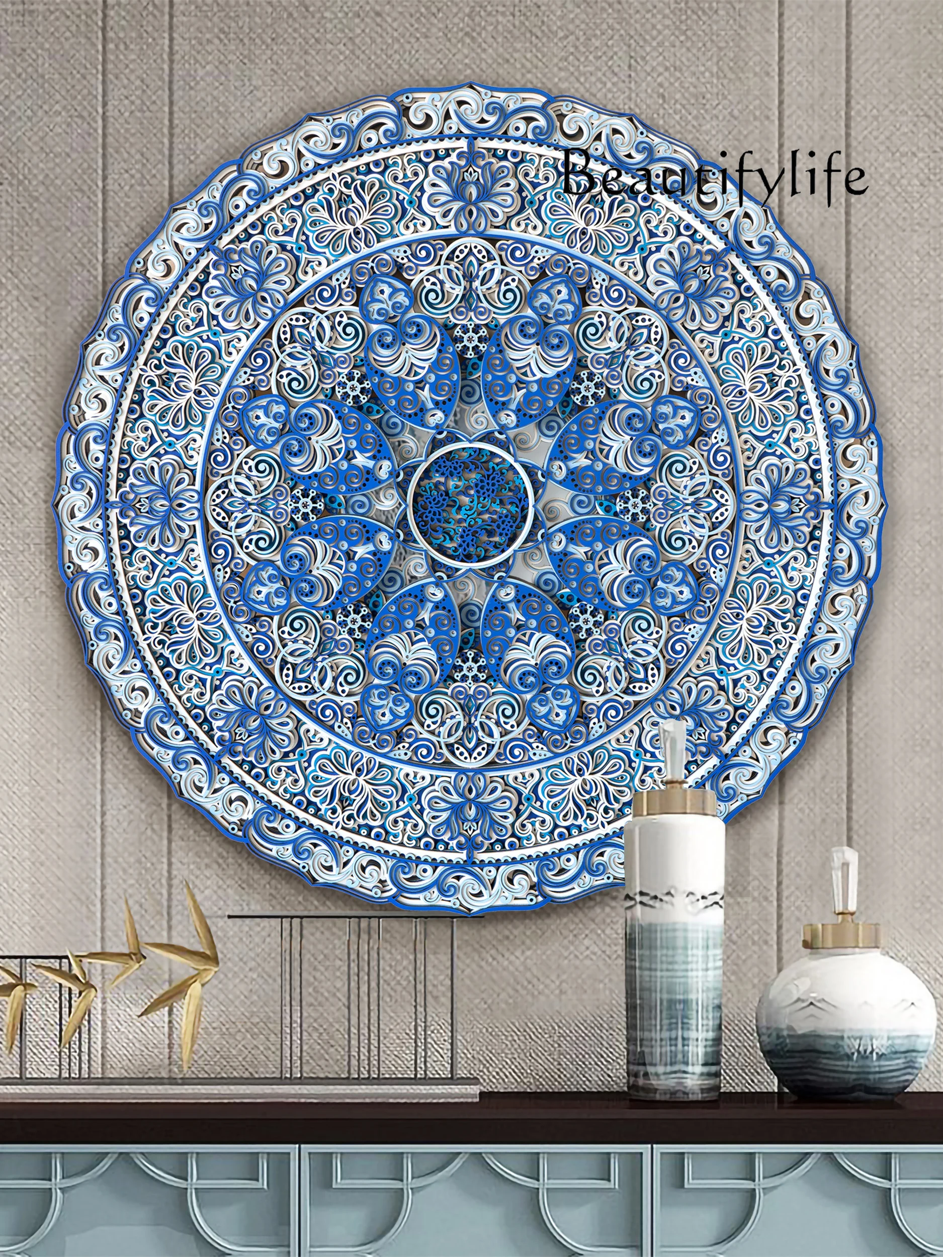 

Modern Light Luxury round Entrance Painting Living Room Art Painting Advanced Sense Restaurant Decoration Painting