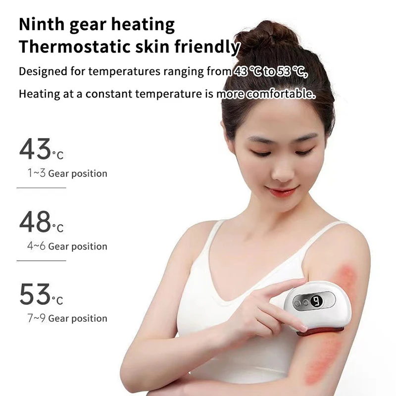 

Electric Guasha Massager Body Scraping Heating Vibration Muscle Gua Sha Face Neck Eye Massage Knife Stone Gua Sha Scraper