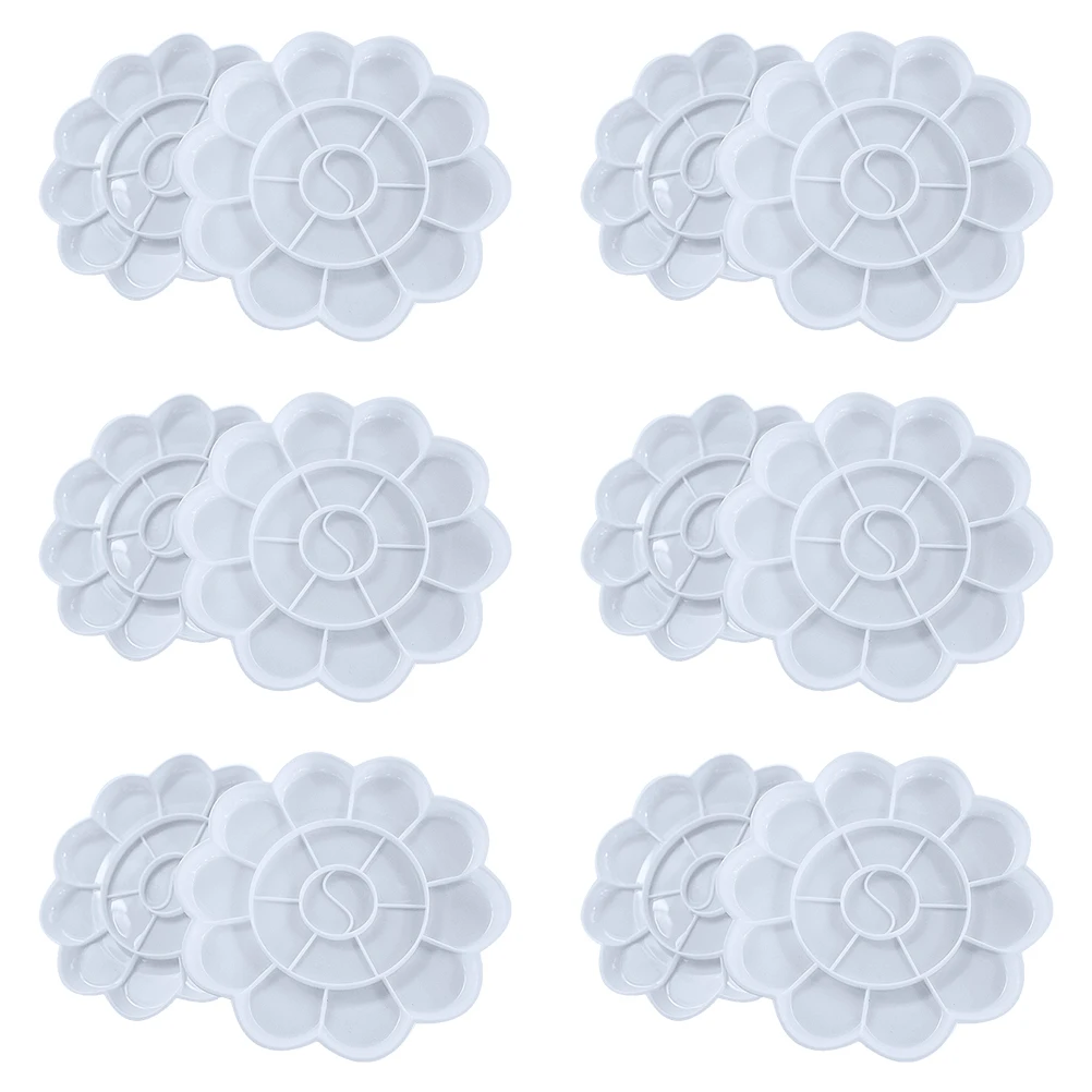 

12 Pcs Nail Palette Painting Pallet Trays Art Board Watercolor Pigment Mixing Oil Paints