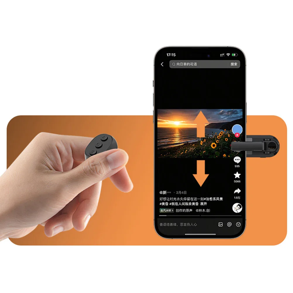 Remote Control Page Turners Lightweight Fingertip Ring RC Page Turners Multifunction Page Turner Clicker for Kindle & Tablet